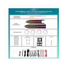 Ambient interior lighting FORS.auto for Ford Ranger 2023-2024 (Dynamic Rainbow Kit)-19 LEDs