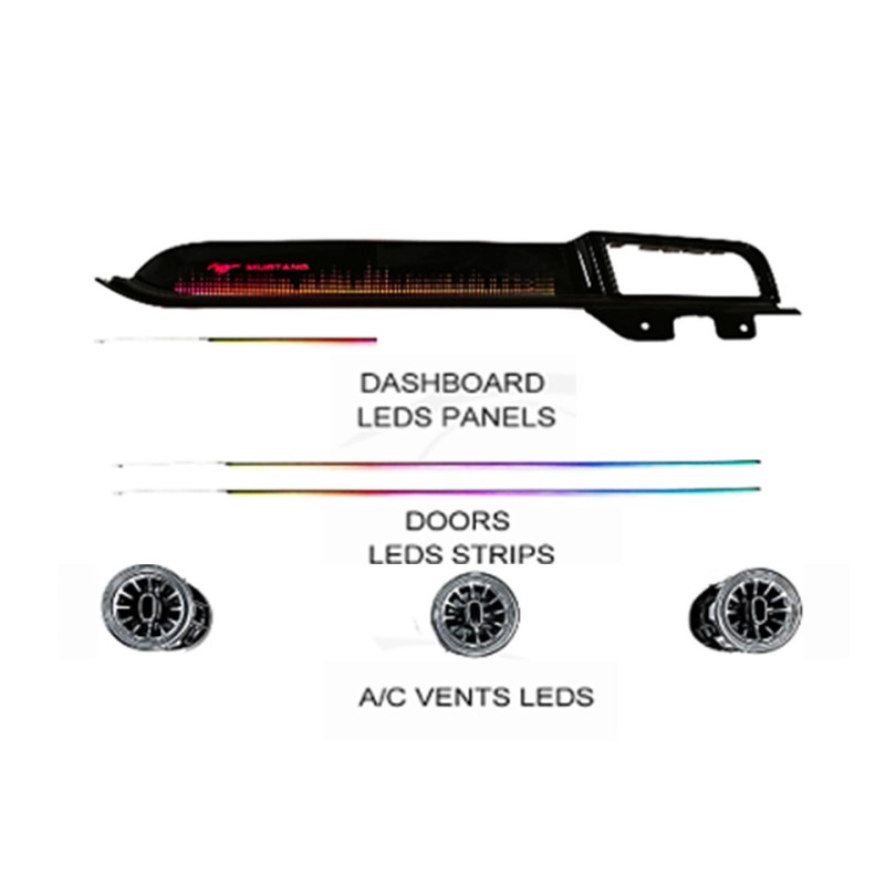 Ambient interior lighting FORS.auto for Ford Mustang 2015-2022 (Co-Pilot Snake)-13 LEDs