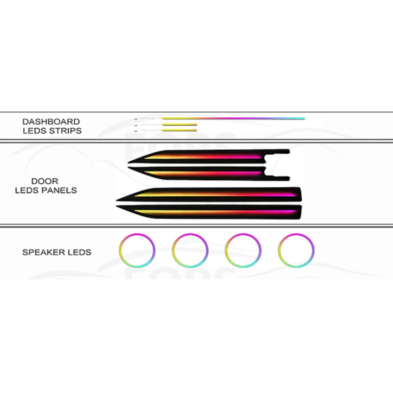 Ambient interior lighting FORS.auto for Ford Ranger 2023-2024 (Dynamic Rainbow Kit)-19 LEDs