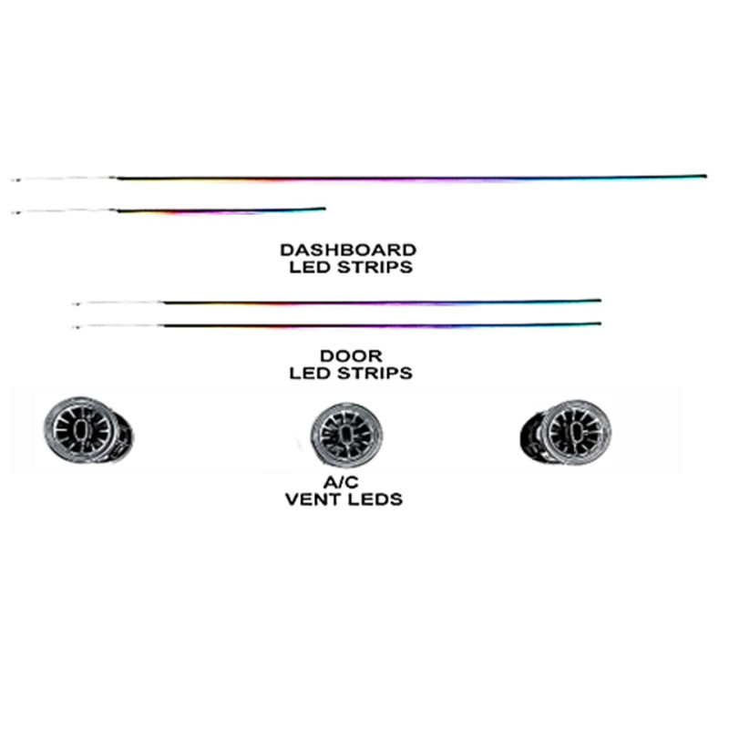 Ambient interior lighting FORS.auto for Ford Mustang 2016-2020 (Rainbow Kit)-13 LEDs