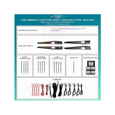 Ambient interior lighting FORS.auto for Geely Coolray Cool 2022-2024 (Rainbow Kit)-19 LEDs