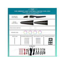 Ambient interior lighting FORS.auto for Geely Boyue Cool 2023 (Rainbow Kit)-22 LEDs