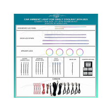 Ambient interior lighting FORS.auto for Geely Coolray 2019-2023 (Rainbow Kit)-23 LEDs