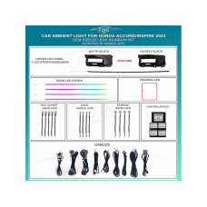 Ambient interior lighting FORS.auto for Honda Accord/Inspire 2023 (Rainbow Kit)-22 LEDs