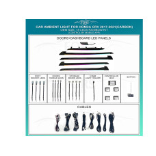 Ambient interior lighting FORS.auto for Honda CRV 2017-2021 (Carbon)-18 LEDs