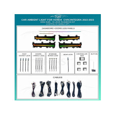 Ambient interior lighting FORS.auto for Honda Civic/Integra 2022-2023 (Rainbow Kit)-19 LEDs