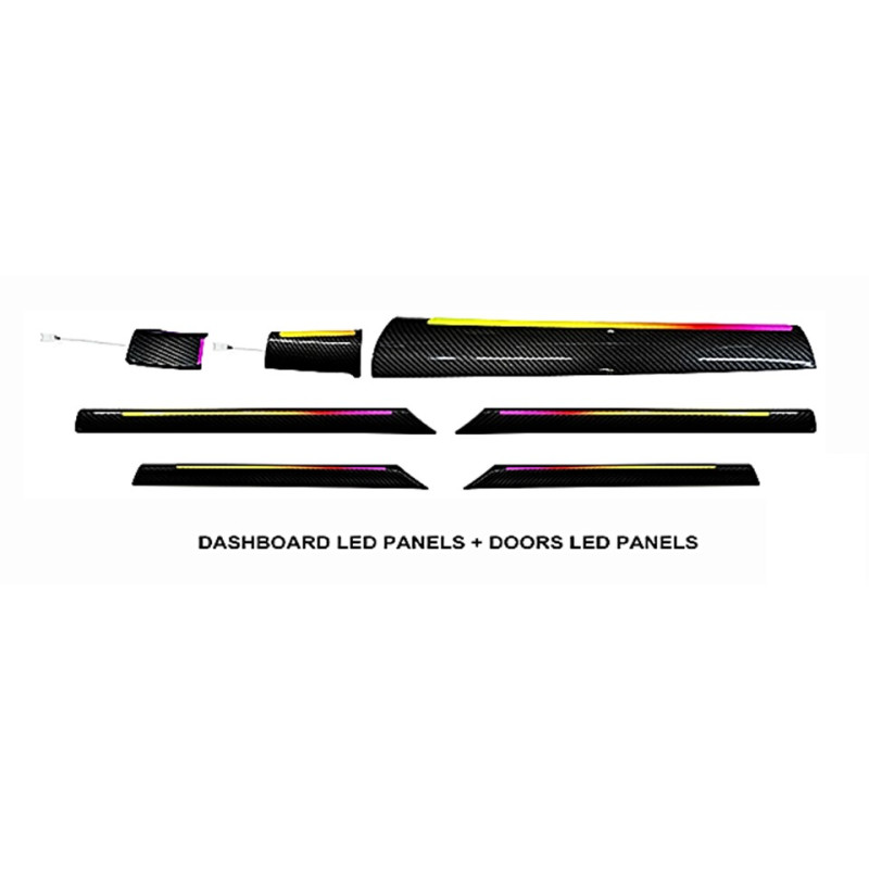 Ambient lighting FORS.auto for interior Honda Civic 2016-2021 (Carbon Fiber Rainbow Kit)-20 LEDs
