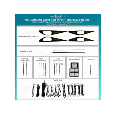 Ambient interior lighting FORS.auto for Infiniti Q50/Q50L 2013-2021 (Grid Pattern)-22 LEDs