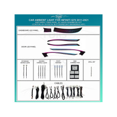 Ambient interior lighting FORS.auto for Infiniti Q70 2011-2021 (Ambient Light)-22 LEDs