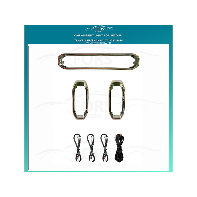 Ambient interior lighting FORS.auto for Jetour Traveller/Shanhai T2 2023-2024 (AC Vent Rainbow Kit)