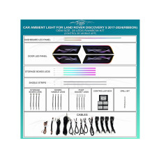 Ambient interior lighting FORS.auto for Land Rover Discovery 5 2017-2024 (Ribbon)-28 LEDs