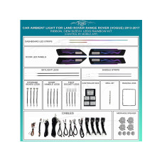 Ambient interior lighting FORS.auto for Land Rover/Range Rover Vogue 2013-2017 (Ribbon Rainbow Kit)-31 LEDs