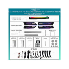 Ambient interior lighting FORS.auto for Range Rover Sport 2013-2022 (Dynamic Ribbon)-31 LEDs