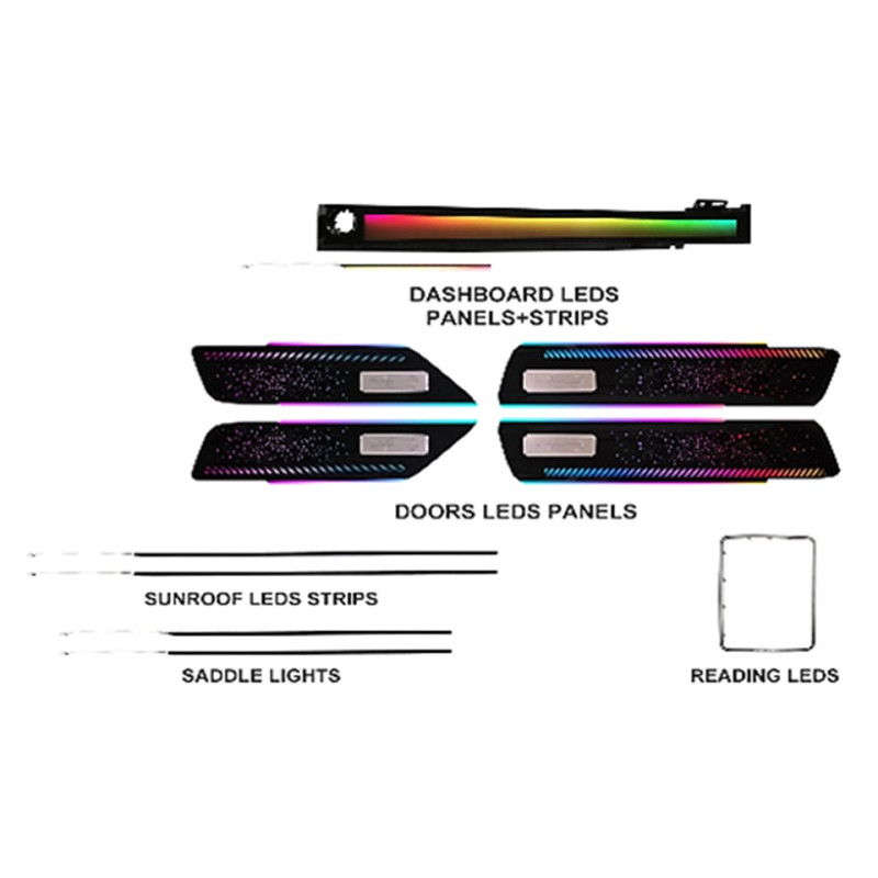 Ambient interior lighting FORS.auto for Range Rover Sport 2013-2022 (Dynamic Starry)-31 LEDs