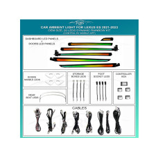 Ambient interior lighting FORS.auto for Lexus ES 2021-2023 (Dynamic Rainbow Kit)-20 LEDs