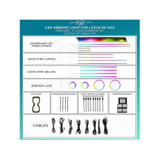 Ambient interior lighting FORS.auto for Lexus RX 2023 (Rainbow Kit)-31 LEDs