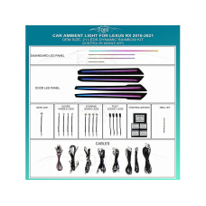 Ambient interior lighting FORS.auto for Lexus RX 2016-2021 (Dynamic Rainbow Kit)-21 LEDs