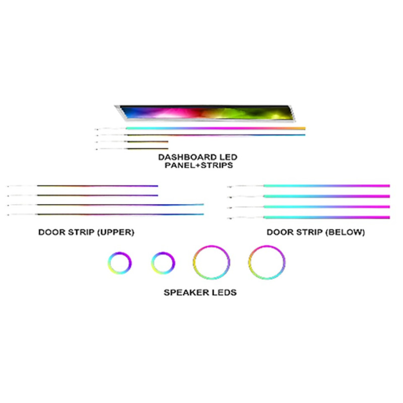 Ambient interior lighting FORS.auto for Lexus RX 2023 (Rainbow Kit)-31 LEDs