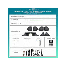Ambient interior lighting FORS.auto for Lincoln Corsair 2020-2023 (Rainbow Kit)-29 LEDs