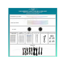 Ambient interior lighting FORS.auto for MG 6 2020-2021 (Rainbow Kit)-20 LEDs
