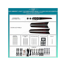 Ambient interior lighting FORS.auto for Mercedes-Benz C-Class W204 2010-2014 (Ripple)-23 LEDs