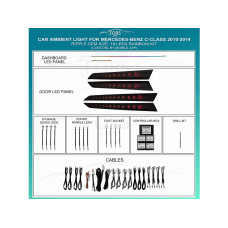 Ambient interior lighting FORS.auto for Mercedes-Benz C-Class 2010-2014 (Ripple)-18 LEDs