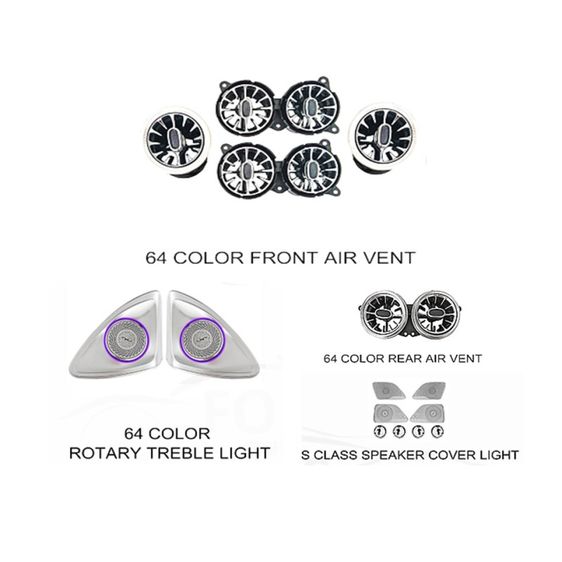 Ambient interior lighting FORS.auto for Mercedes-Benz S-Class W222 (Color Sync)-5 Sets Kit