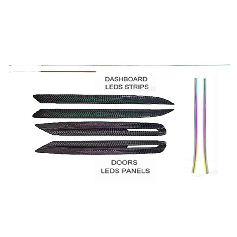 Ambient interior lighting FORS.auto for Mercedes-Benz Vito (Dashboard Structure Change) 2016-2023 (Carbon Fiber)-24 LEDs