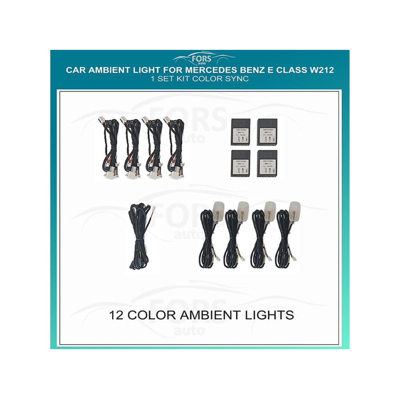 Ambient interior lighting FORS.auto for Mercedes-Benz E-Class W212 (Color Sync)-1 Set Kit