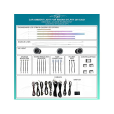 Ambient interior lighting FORS.auto for Nissan Sylphy 2014-2021 (Rainbow Kit)-24 LEDs