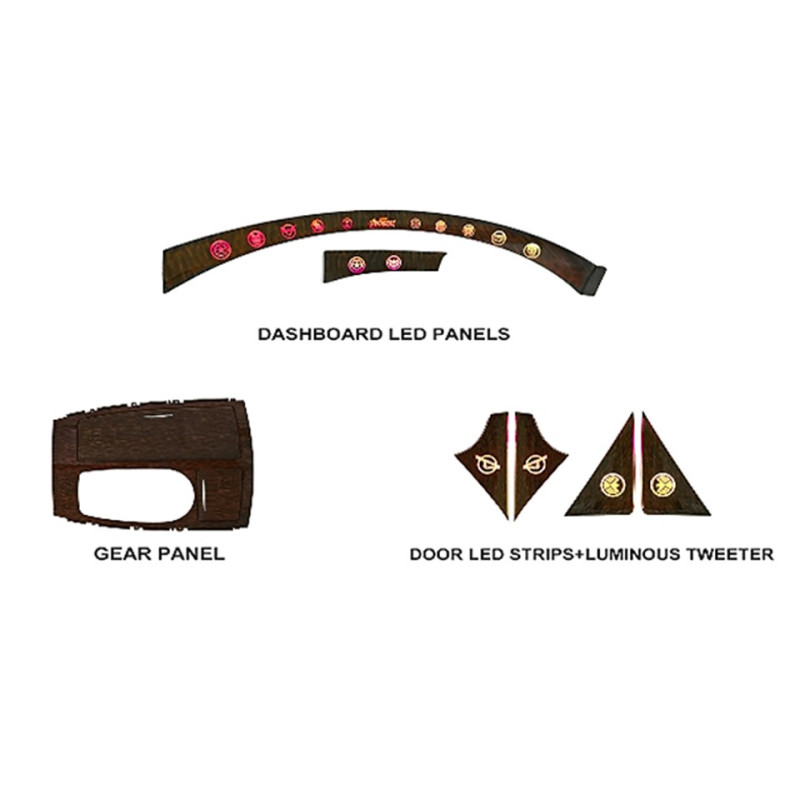 Ambient interior lighting FORS.auto for Nissan Patrol 2012-2018 (Peach Wood )-24 LEDs