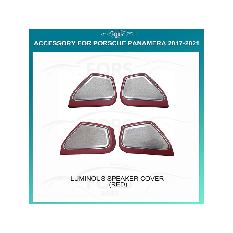 Ambient interior lighting FORS.auto for Porsche Panamera 2017-2021 (Luminous Speaker Cover-Red)