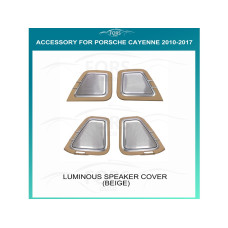 Ambient interior lighting FORS.auto for Porsche Cayenne 2018-2022 ((Luminous Speaker Cover-Beige))