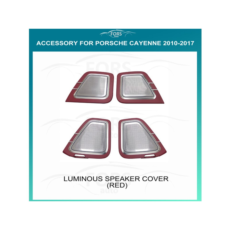 Ambient interior lighting FORS.auto for Porsche Cayenne 2018-2022 (Luminous Speaker Cover-Red)