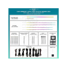Ambient interior lighting FORS.auto for Toyota Sienna 2021 (Rainbow Kit)-19 LEDs