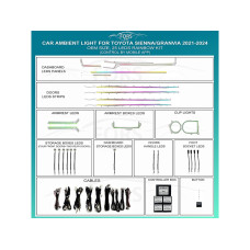 Ambient interior lighting FORS.auto for Toyota Sienna/Granvia 2021-2024 (Rainbow Kit)-25 LEDs