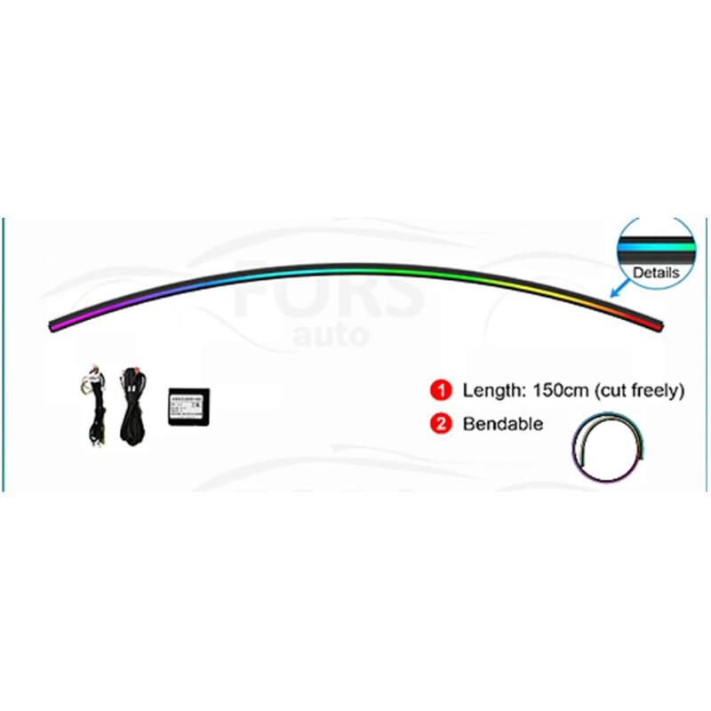Ambient interior lighting FORS.auto for dashboard Universal (Rainbow Kit)