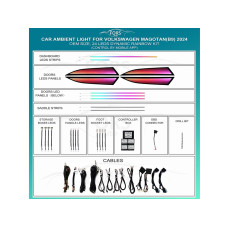 Ambient interior lighting FORS.auto for Volkswagen Magotan B9 2024 (Dynamic Rainbow Kit)-24 LEDs