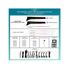 Ambient interior lighting FORS.auto for Volkswagen Passat 2019-2024 (Rainbow Kit)-19 LEDs