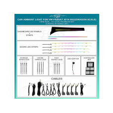 Ambient interior lighting FORS.auto for Volkswagen Passat 2019-2023 (Dragon Scale)-19 LEDs