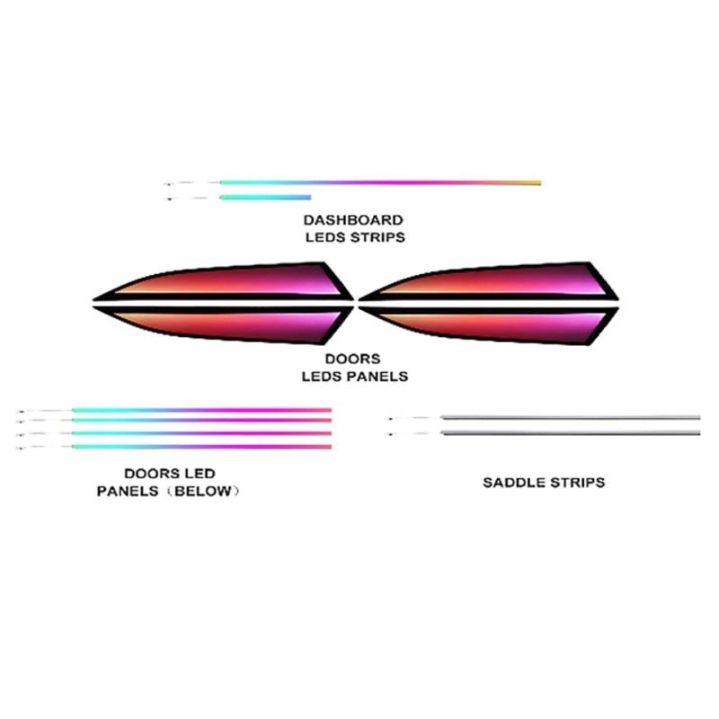 Ambient interior lighting FORS.auto for Volkswagen Magotan B9 2024 (Dynamic Rainbow Kit)-24 LEDs