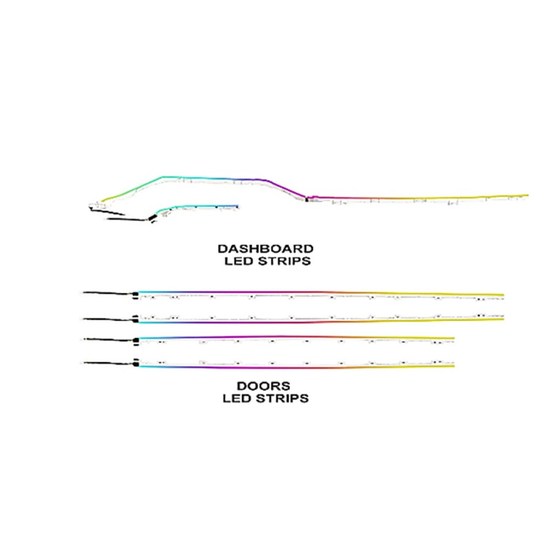 Ambient interior lighting FORS.auto for Volkswagen Teramont 2017-2020 (Rainbow Kit)-20 LEDs