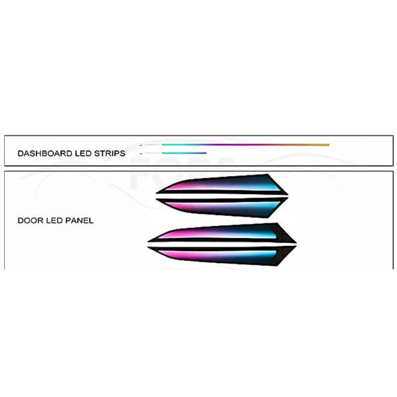 Ambient interior lighting FORS.auto for Volkswagen Tiguan L Pro 2024 (Dynamic Rainbow Kit)-23 LEDs