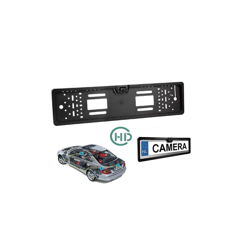 License plate camera with frame FORS.auto F-HD-E001 (CVBS/AHD 120°)