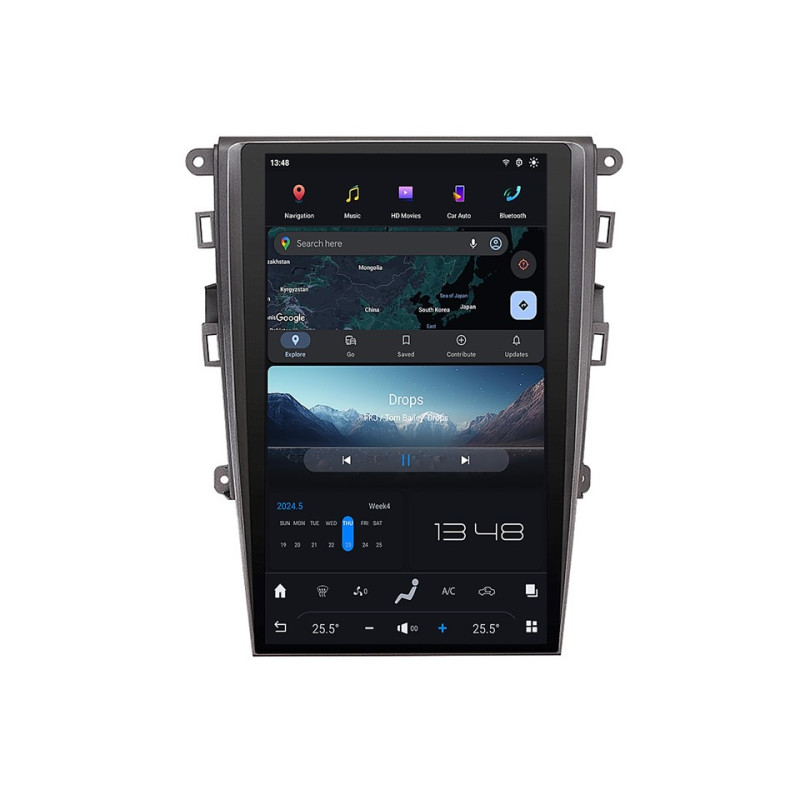 Android head unit FORS.auto TESLA for Ford Mondeo (4+64Gb, 13.6") 2013-2021 ( Sync-2/Sync-3)