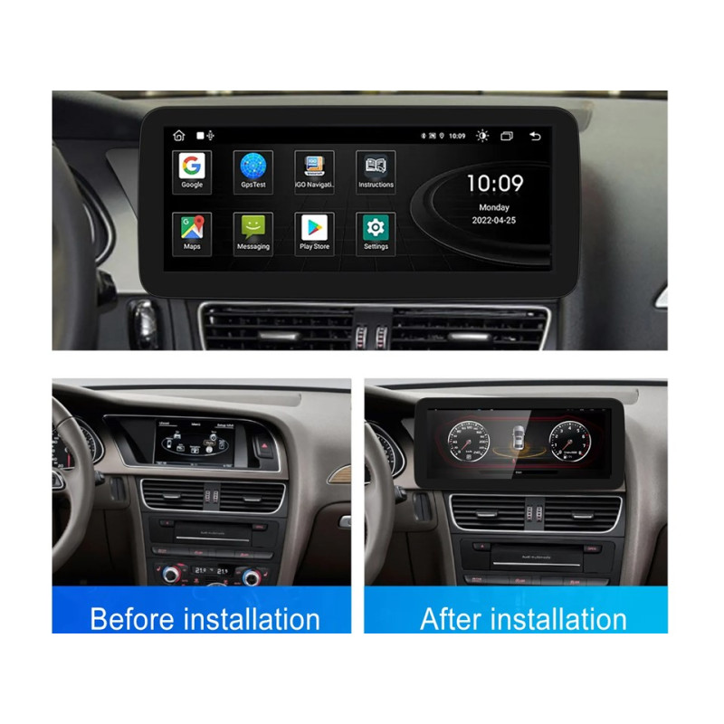 Android head unit FORS.auto for Audi A4/A5/S4/S5/RS4/RS5/B8 MMI-2G (8+64Gb, 10.25’’) 2008-2009