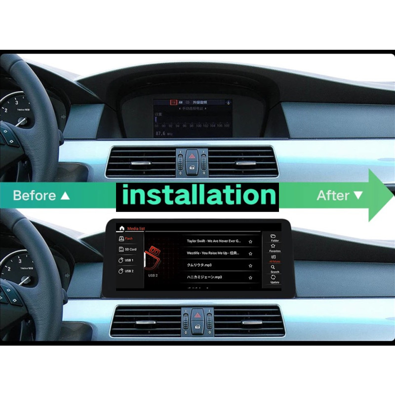 Android head unit FORS.auto for BMW 5 Series E60/E61 CIC (4+32Gb, 10.25") 2008-2010