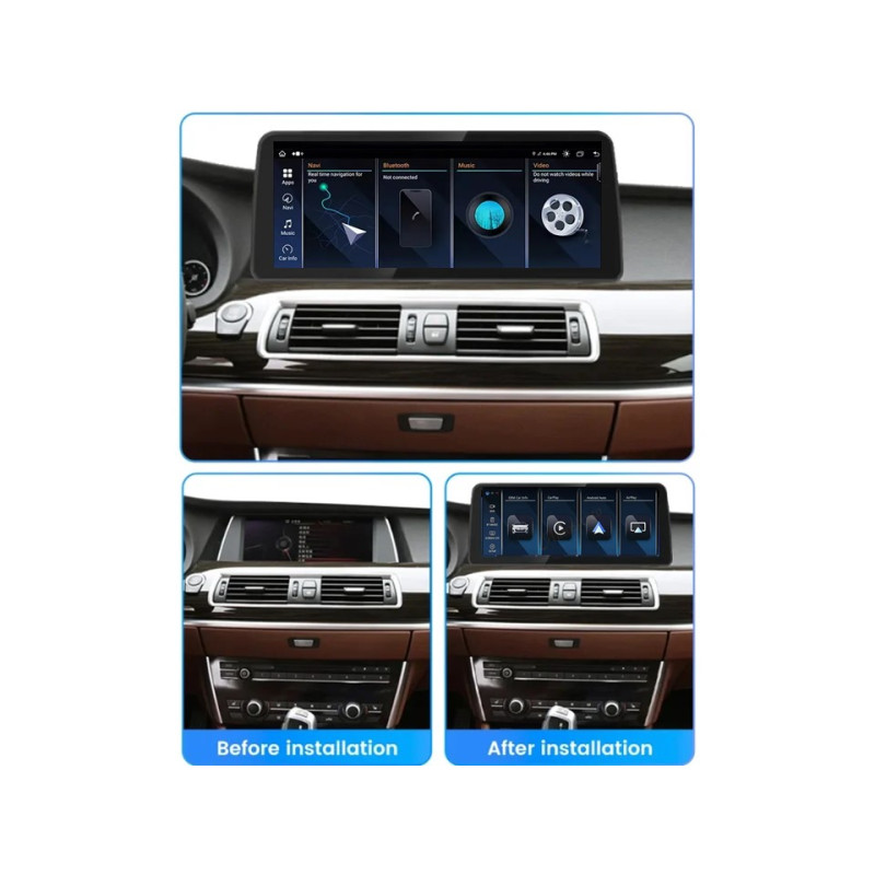 Android head unit FORS.auto for BMW 5 Series (GT) F07 CIC (8+64Gb, 12.3") 2010-2012
