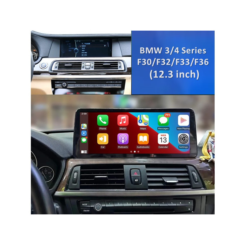 Android head unit FORS.auto for BMW 3/4 Series F30/F32/F33/F36 CIC (4+32Gb, 12.3") 2012-2013