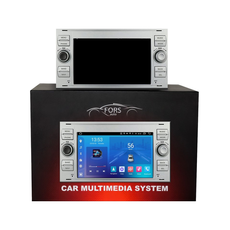 Android head unit FORS.auto FS 2 ULTRA-FDSK Ford Focus/Mondeo/S-Max/C-Max/Kuga/Fiesta/Fusion (2+32Gb, 7", silver) 2005-2011